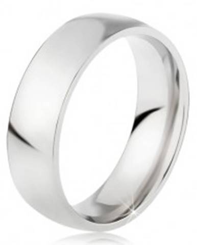 Oceľový prsteň s lesklým povrchom striebornej farby, 6 mm - Veľkosť: 49 mm