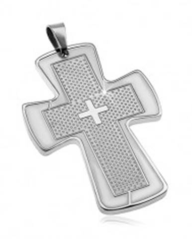 Prívesok z chirurgickej ocele striebornej farby - mohutný kríž