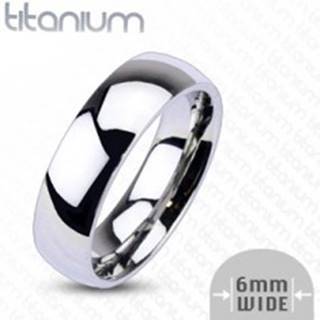 Titánový prsteň striebornej farby - zrkadlovolesklý povrch, 6 mm - Veľkosť: 49 mm