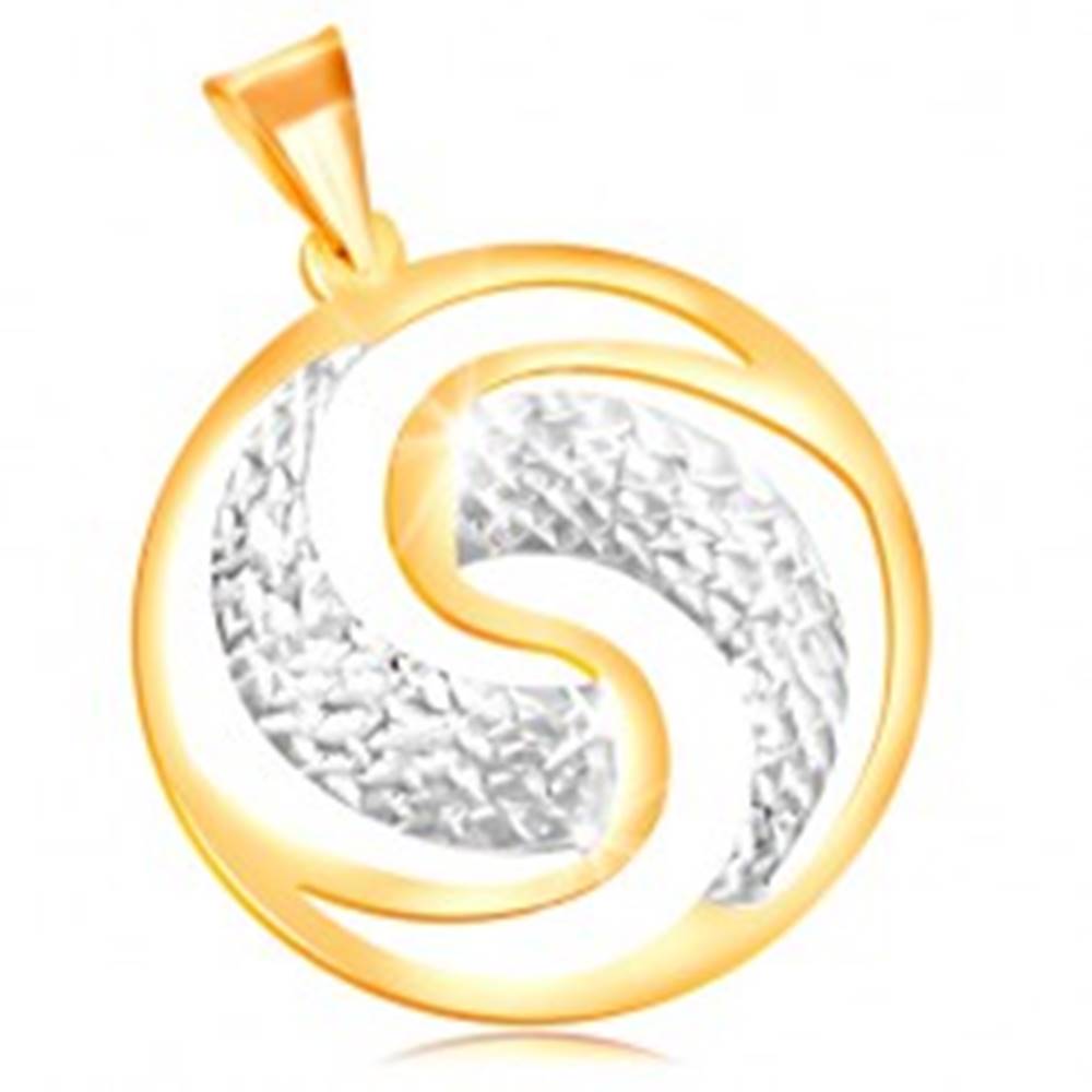 zárezy　ŠPERKY　585　zlata,　so　bieleho　veľký　Zlatý　značky　slzičkami　kruh　prívesok　ESHOP　z　drobné