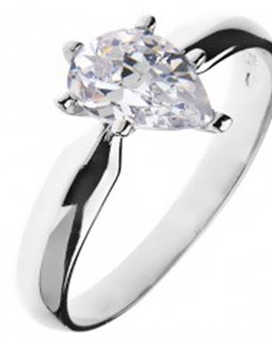 Zásnubný prsteň zo striebra 925 – zirkón v tvare slzy - Veľkosť: 49 mm