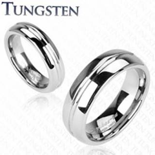 Tungstenový prsteň, vrytý stredový pruh - Veľkosť: 49 mm