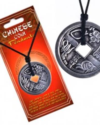Náhrdelník s príveskom - minca, motív zvierat, čínske znaky