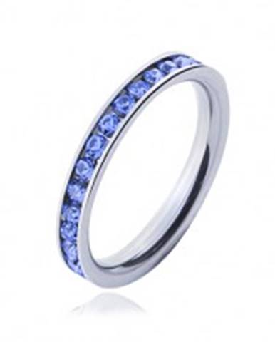 Prsteň z chirurgickej ocele - svetlo-modré kamienky - Veľkosť: 49 mm